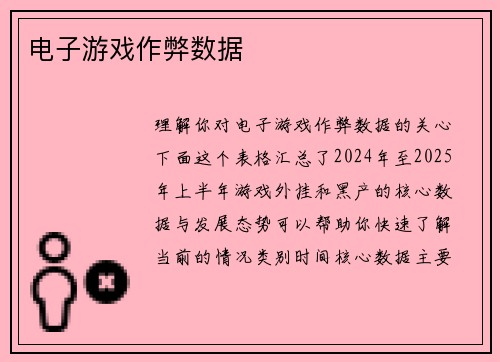 电子游戏作弊数据